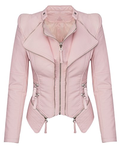 Rock Creek Selection Damen Kunstleder Jacke Übergangs D-305 [WS-901 Pink L] von Rock Creek Selection