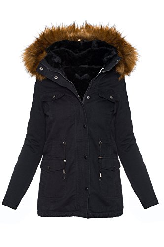 Rock Creek Selection Damen Winter Jacke D-242 [Schwarz/Braun XL] von Rock Creek Selection