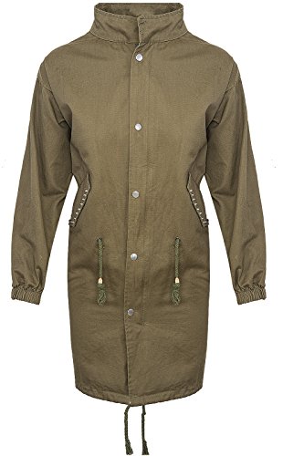 Rock Creek Selection Designer Damen Parka Damen Jacke Übergangs Parka mit Print Mantel D-293 [ V-03 Khaki XL ] von Rock Creek Selection