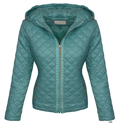 Rock Creek Selection Designer Damen Steppjacke Übergangsjacke Gesteppt Damenjacke mit Kapuze D-383 [D-06 Türkis M] von Rock Creek Selection