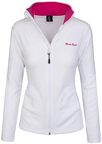 Rock Creek Damen Fleecejacke Fleece Jacke Übergangs Jacke Sweatjacke D-389 [White S] von Rock Creek