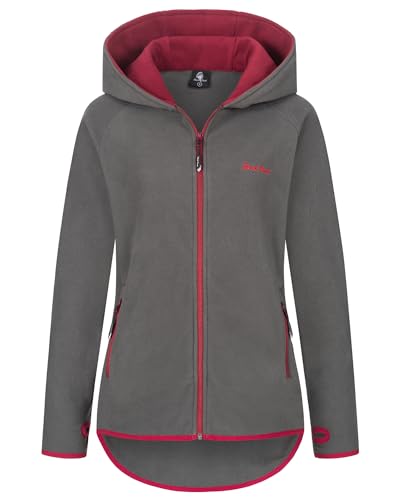 Rock Creek Damen Fleecejacke Mantel Übergangsjacke Windbreaker Fleece Jacken Outdoorjacke Stehkragen Damenjacke Teddyfleece Sweatjacke Pullover D-502 Dunkelgrau XS von Rock Creek