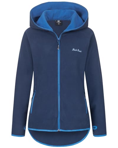 Rock Creek Damen Fleecejacke Mantel Übergangsjacke Windbreaker Fleece Jacken Outdoorjacke Stehkragen Damenjacke Teddyfleece Sweatjacke Pullover D-502 Navy S von Rock Creek