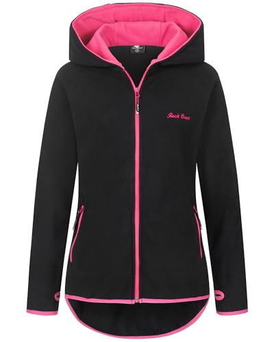 Rock Creek Damen Fleecejacke Mantel Übergangsjacke Windbreaker Fleece Jacken Outdoorjacke Stehkragen Damenjacke Teddyfleece Sweatjacke Pullover D-502 Schwarz L von Rock Creek