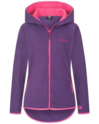 Rock Creek Damen Fleecejacke Mantel Übergangsjacke Windbreaker Fleece Jacken Outdoorjacke Stehkragen Damenjacke Teddyfleece Sweatjacke Pullover D-502 Violett XXL von Rock Creek