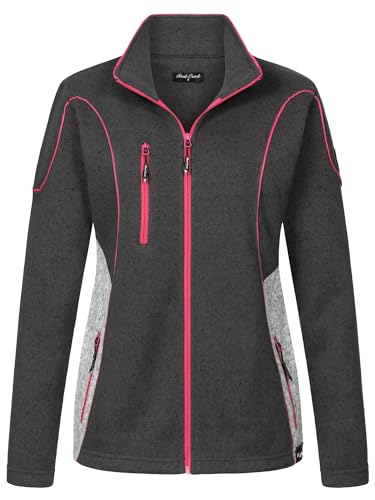 Rock Creek Damen Fleecejacke warm Übergangsjacke Windbreaker Fleece Jacken Outdoorjacke Stehkragen Damenjacke Melange Fleecejacke Sweatjacke Pullover D-499 Anthrazit S von Rock Creek