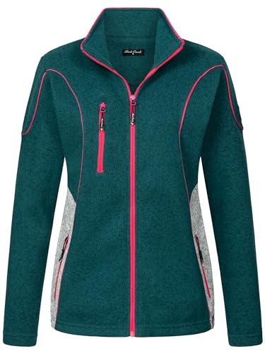 Rock Creek Damen Fleecejacke warm Übergangsjacke Windbreaker Fleece Jacken Outdoorjacke Stehkragen Damenjacke Melange Fleecejacke Sweatjacke Pullover D-499 Dunkelgrün M von Rock Creek