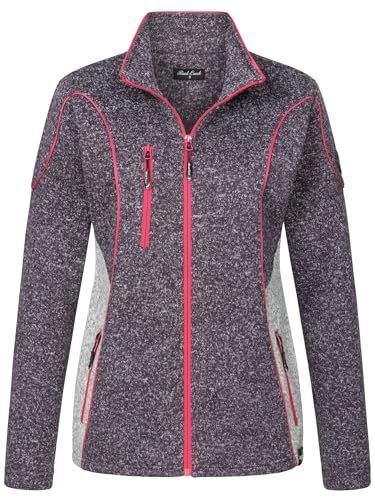 Rock Creek Damen Fleecejacke warm Übergangsjacke Windbreaker Fleece Jacken Outdoorjacke Stehkragen Damenjacke Melange Fleecejacke Sweatjacke Pullover D-499 Violett 3XL von Rock Creek