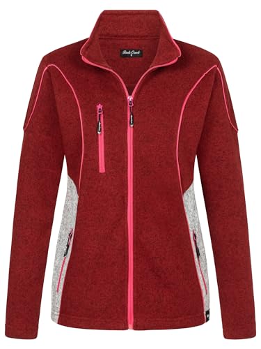 Rock Creek Damen Fleecejacke warm Übergangsjacke Windbreaker Fleece Jacken Outdoorjacke Stehkragen Damenjacke Melange Fleecejacke Sweatjacke Pullover D-499 Weinrot 3XL von Rock Creek