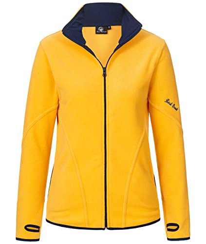 Rock Creek Damen Fleecejacke warm Übergangsjacke Windbreaker Fleece Jacken Outdoorjacke Stehkragen Damenjacke Teddyfleece Sweatjacke Pullover D-472 Gelb XS von Rock Creek