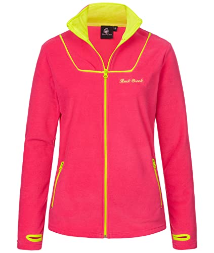 Rock Creek Damen Fleecejacke warm Übergangsjacke Windbreaker Fleece Jacken Outdoorjacke Stehkragen Damenjacke Teddyfleece Sweatjacke Pullover D-473 Pink XXL von Rock Creek