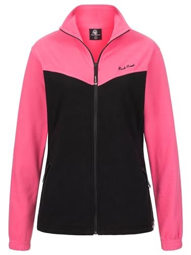 Rock Creek Damen Fleecejacke warm Übergangsjacke Windbreaker Fleece Jacken Outdoorjacke Stehkragen Damenjacke Teddyfleece Sweatjacke Pullover D-501 Schwarz L von Rock Creek