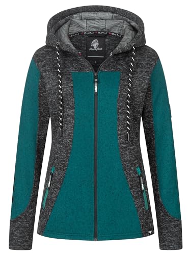 Rock Creek Damen Jacke Fleecejacke Übergangsjacke Windbreaker Fleece Jacken Outdoorjacke Stehkragen Damenjacke Melange Fleecejacke Sweatjacke Pullover D-504 Dunkeltürkis L von Rock Creek