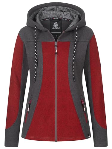 Rock Creek Damen Jacke Fleecejacke Übergangsjacke Windbreaker Fleece Jacken Outdoorjacke Stehkragen Damenjacke Melange Fleecejacke Sweatjacke Pullover D-504 Rot 3XL von Rock Creek