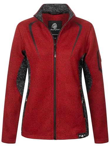 Rock Creek Damen Jacke Fleecejacke Übergangsjacke Windbreaker Fleece Jacken Outdoorjacke Stehkragen Damenjacke Melange Fleecejacke Sweatjacke Pullover D-505 Rot M von Rock Creek