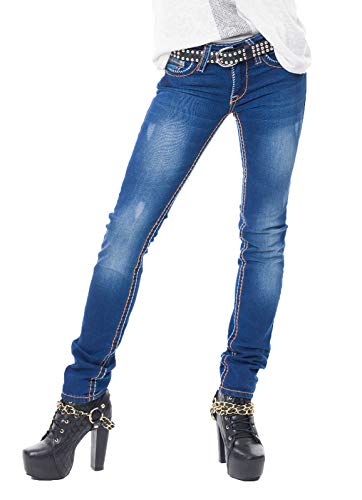 Rock Creek Damen Jeans Hose Dicke Blaue Nähte Damen Hose RC-2073 W26 L32 Rock Creek Damen Jeans Hose Dicke Blaue Nähte Damen Hose RC-2073 W26 L32 von Rock Creek