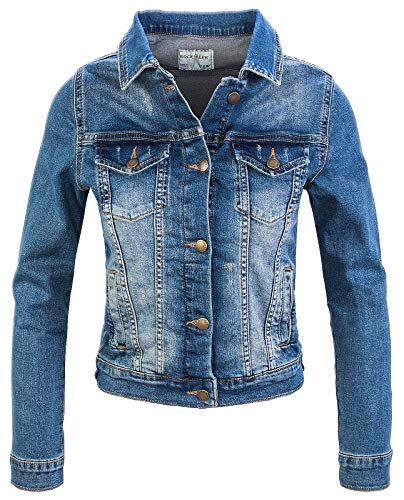 Rock Creek Damen Jeans Jacke Übergangs Jacke Denim Blouson Stretch Kurz Classic Jeansjacken Urban Stonewash D-401 Blau XS von Rock Creek