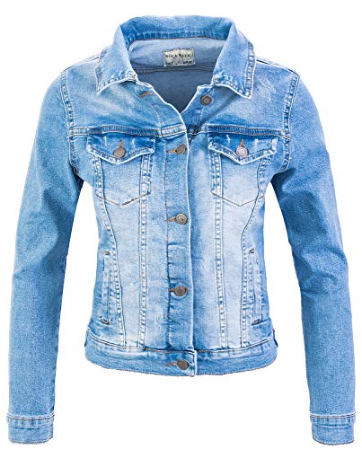 Rock Creek Damen Jeans Jacke Übergangs Jacke Denim Blouson Stretch Kurz Classic Jeansjacken Urban Stonewash D-401 Himmelblau S von Rock Creek