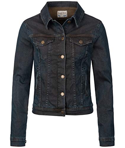 Rock Creek Damen Jeans Jacke Übergangs Jacke Denim Blouson Stretch Kurz Classic Jeansjacken Urban Stonewash D-401 Mittelblau L von Rock Creek