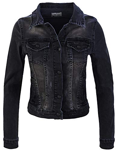 Rock Creek Damen Jeans Jacke Übergangs Jacke Denim Blouson Stretch Kurz Classic Jeansjacken Urban Stonewash D-401 Schwarz S von Rock Creek