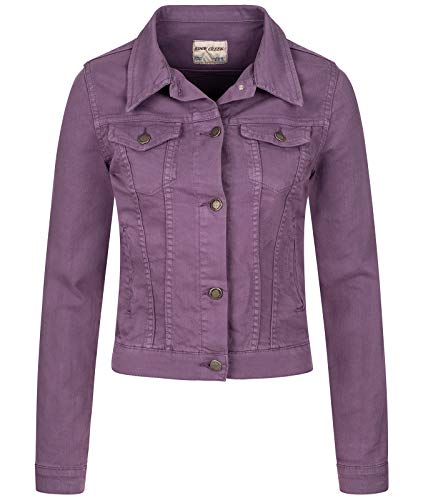Rock Creek Damen Jeans Jacke Übergangs Jacke Denim Blouson Stretch Kurz Classic Jeansjacken Urban Stonewash D-401 Violett S von Rock Creek
