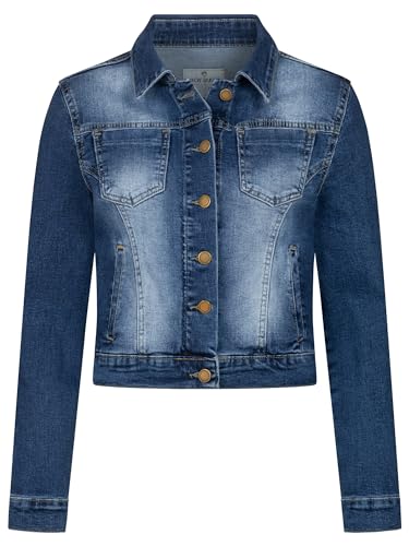 Rock Creek Damen Jeans Jacke Übergangs Jacke Denim Blouson Stretch Kurz Classic Jeansjacken Urban Stonewash D-493 Dunkelblau L von Rock Creek