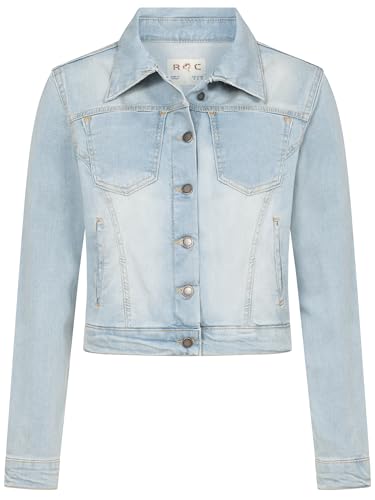 Rock Creek Damen Jeans Jacke Übergangs Jacke Denim Blouson Stretch Kurz Classic Jeansjacken Urban Stonewash D-493 Himmelblau XS von Rock Creek