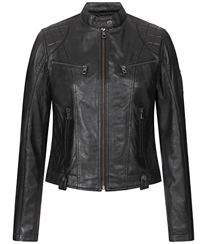 Rock Creek Damen Lederjacke Biker Jacke Echtleder Motorradjacke Leder Jacken Damenjacke Stehkragen Winterjacke Übergangsjacke D-481 Schwarz L von Rock Creek