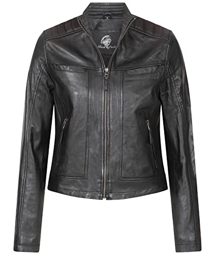 Rock Creek Damen Lederjacke Biker Jacke Echtleder Motorradjacke Leder Jacken Damenjacke Stehkragen Winterjacke Übergangsjacke D-486 Schwarz M von Rock Creek