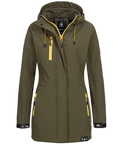 Rock Creek Damen Softshell Jacke Mantel Outdoor-Mantel Damenmantel Softshellmantel Winterjacke Wasserabweisend Kapuze Übergang D-423 Dunkelgrün M von Rock Creek