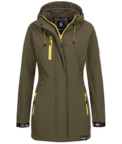 Rock Creek Damen Softshell Jacke Mantel Outdoor-Mantel Damenmantel Softshellmantel Winterjacke Wasserabweisend Kapuze Übergang D-423 Dunkelgrün S von Rock Creek