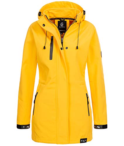 Rock Creek Damen Softshell Jacke Mantel Outdoor-Mantel Damenmantel Softshellmantel Winterjacke Wasserabweisend Kapuze Übergang D-423 Gelb XS von Rock Creek