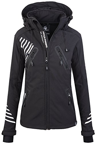 Rock Creek Damen Softshell Jacke Outdoorjacke Windbreaker Übergangs Jacke [D-390 Black 4XL] von Rock Creek