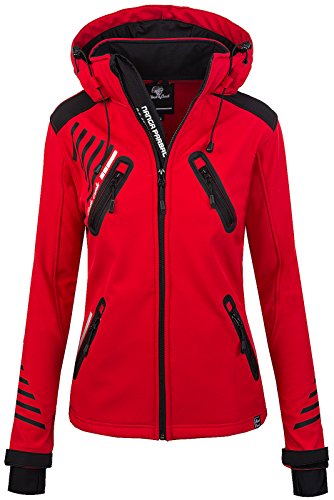 Rock Creek Damen Softshell Jacke Outdoorjacke Windbreaker Übergangs Jacke [D-390 Red 4XL] von Rock Creek