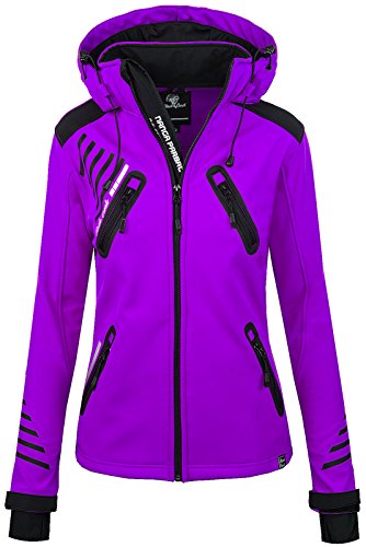 Rock Creek Damen Softshell Jacke Outdoorjacke Windbreaker Übergangs Jacke - Violett - 36/S von Rock Creek