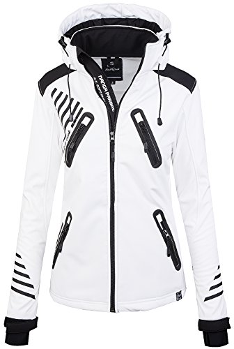 Rock Creek Damen Softshell Jacke Outdoorjacke Windbreaker Übergangs Jacke - Weiß - 36/S von Rock Creek