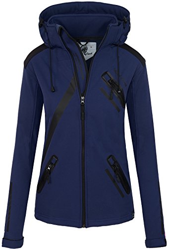 Rock Creek Damen Softshell Jacke Übergangs Jacke Windbreaker Regenjacke Damenjacken Outdoorjacke Windjacke D-371 Dunkelblau M von Rock Creek