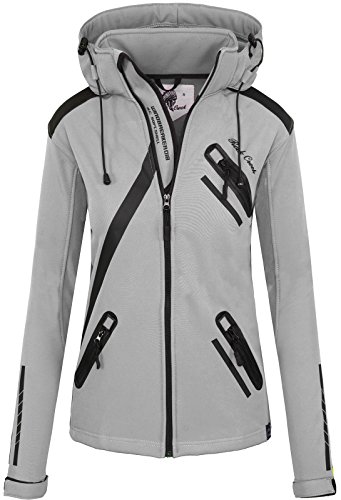 Rock Creek Damen Softshell Jacke Übergangs Jacke Windbreaker Regenjacke Damenjacken Outdoorjacke Windjacke D-371 Hellgrau M von Rock Creek