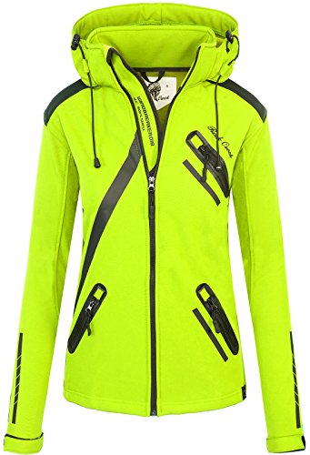 Rock Creek Damen Softshell Jacke Übergangs Jacke Windbreaker Regenjacke Damenjacken Outdoorjacke Windjacke D-371 Neongelb L von Rock Creek