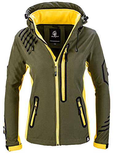 Rock Creek Damen Softshell Jacke Windbreaker Regenjacke Übergangsjacke Softshelljacke Damenjacke Regenmantel Outdoorjacke D-402 Dunkelgrün XS von Rock Creek