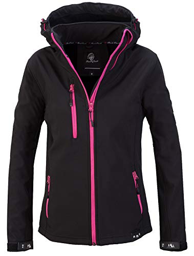 Rock Creek Damen Softshell Jacke Windbreaker Regenjacke Übergangsjacke Softshelljacke Damenjacke Regenmantel Outdoorjacke D-412 Schwarz 4XL von Rock Creek