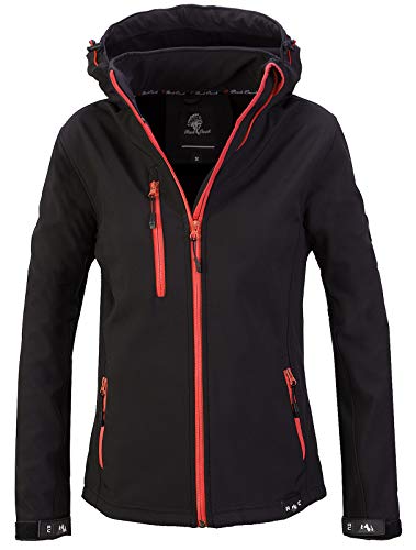 Rock Creek Damen Softshell Jacke Windbreaker Regenjacke Übergangsjacke Softshelljacke Damenjacke Regenmantel Outdoorjacke D-412 Schwarz-Rot 4XL von Rock Creek