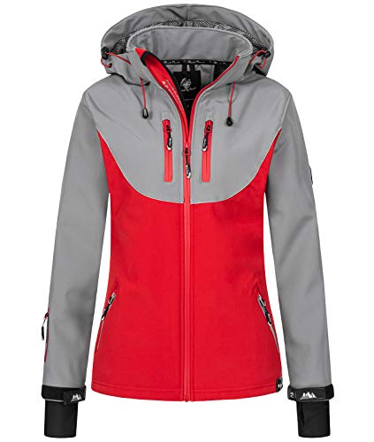 Rock Creek Damen Softshell Jacke Windbreaker Regenjacke Übergangsjacke Softshelljacke Damenjacke Regenmantel Outdoorjacke D-442 Rot 3XL von Rock Creek