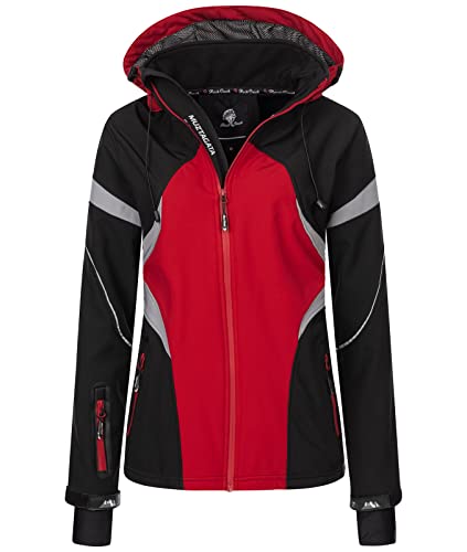 Rock Creek Damen Softshell Jacke Windbreaker Regenjacke Übergangsjacke Softshelljacke Damenjacke Regenmantel Outdoorjacke D-467 Rot 4XL von Rock Creek