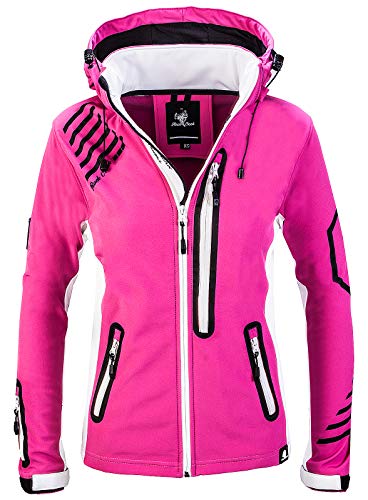 Rock Creek Damen Softshell Jacke Windbreaker Regenjacke Übergangsjacke Softshelljacke Damenjacke Regenmantel Outdoorjacke Kapuze D-402 Pink S von Rock Creek