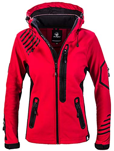 Rock Creek Damen Softshell Jacke Windbreaker Regenjacke Übergangsjacke Softshelljacke Damenjacke Regenmantel Outdoorjacke Kapuze D-402 Rot XXL von Rock Creek