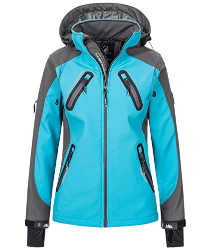 Rock Creek Damen Softshell Jacke Windbreaker Regenjacke Übergangsjacke Softshelljacke Damenjacke Regenmantel Outdoorjacke Kapuze D-441 Türkis M von Rock Creek