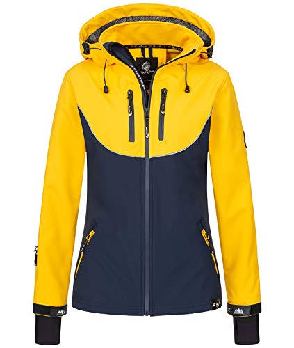 Rock Creek Damen Softshell Jacke Windbreaker Regenjacke Übergangsjacke Softshelljacke Damenjacke Regenmantel Outdoorjacke Kapuze D-442 Navy 3XL von Rock Creek