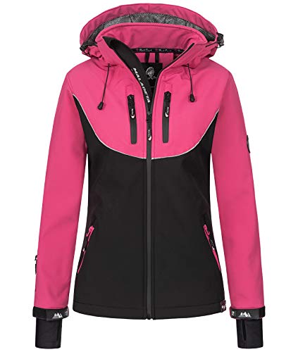 Rock Creek Damen Softshell Jacke Windbreaker Regenjacke Übergangsjacke Softshelljacke Damenjacke Regenmantel Outdoorjacke Kapuze D-442 Schwarz 4XL von Rock Creek