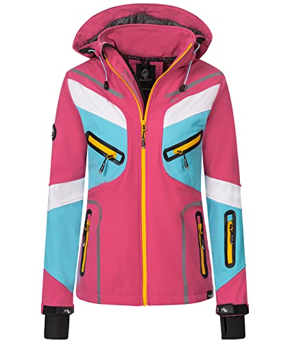 Rock Creek Damen Softshell Jacke Windbreaker Regenjacke Übergangsjacke Softshelljacke Damenjacke Regenmantel Outdoorjacke Kapuze D-465 Pink XS von Rock Creek